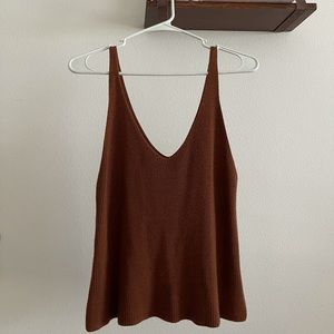 Cognac Sweater Tank Top